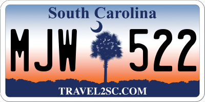 SC license plate MJW522