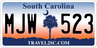 SC license plate MJW523