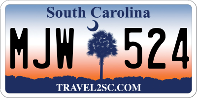 SC license plate MJW524
