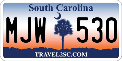 SC license plate MJW530