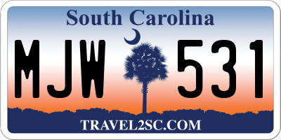 SC license plate MJW531