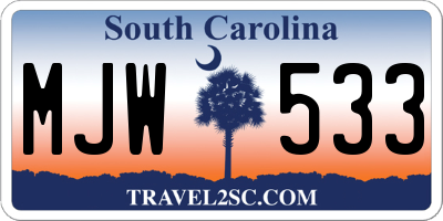 SC license plate MJW533