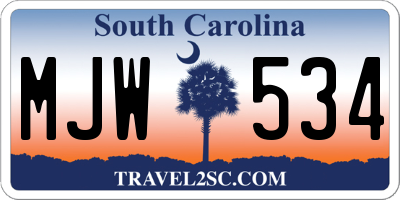 SC license plate MJW534
