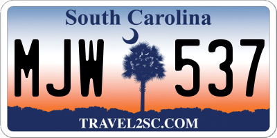 SC license plate MJW537