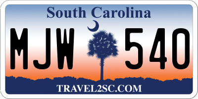SC license plate MJW540