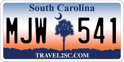 SC license plate MJW541