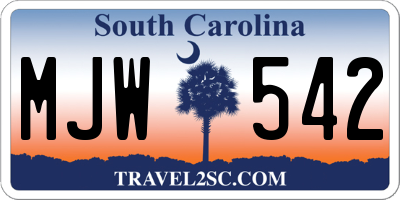 SC license plate MJW542