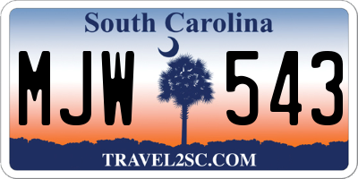 SC license plate MJW543