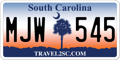 SC license plate MJW545