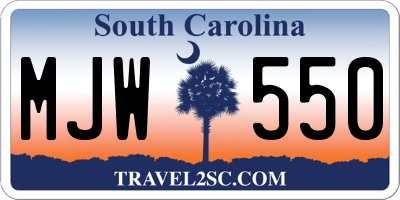 SC license plate MJW550