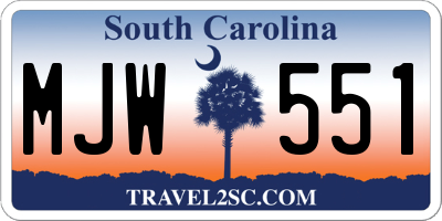 SC license plate MJW551