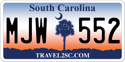 SC license plate MJW552