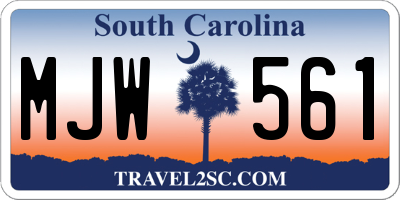 SC license plate MJW561