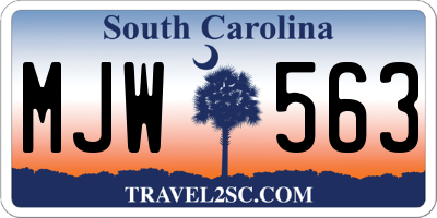 SC license plate MJW563