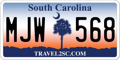 SC license plate MJW568