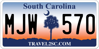 SC license plate MJW570