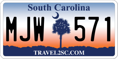 SC license plate MJW571