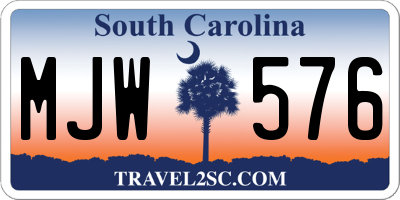 SC license plate MJW576