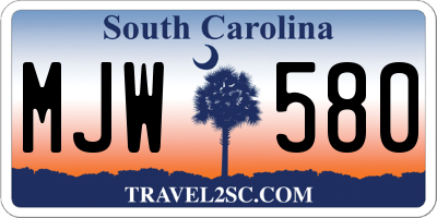 SC license plate MJW580