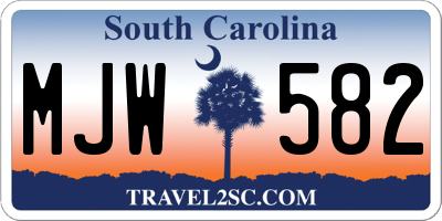 SC license plate MJW582