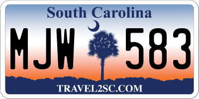 SC license plate MJW583