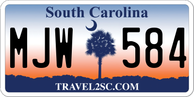 SC license plate MJW584