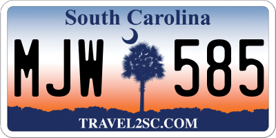 SC license plate MJW585