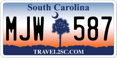 SC license plate MJW587