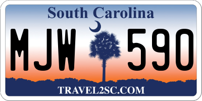 SC license plate MJW590