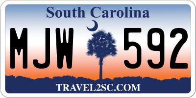 SC license plate MJW592