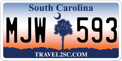 SC license plate MJW593