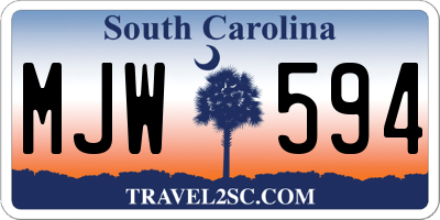 SC license plate MJW594