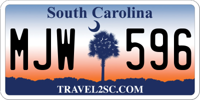 SC license plate MJW596