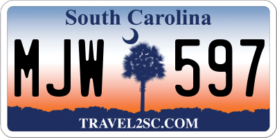 SC license plate MJW597