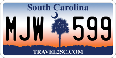 SC license plate MJW599