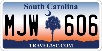 SC license plate MJW606