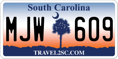 SC license plate MJW609