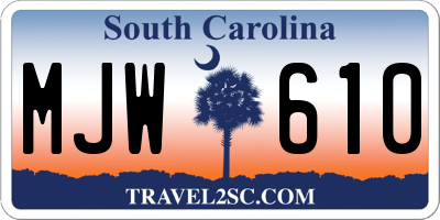 SC license plate MJW610