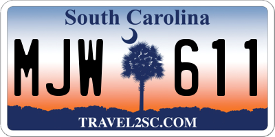 SC license plate MJW611