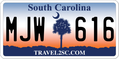 SC license plate MJW616