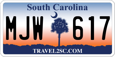 SC license plate MJW617