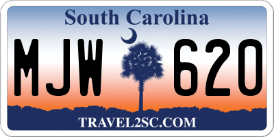 SC license plate MJW620