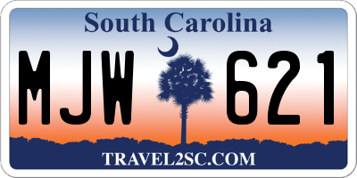 SC license plate MJW621