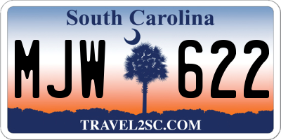 SC license plate MJW622