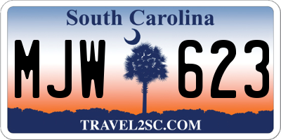 SC license plate MJW623