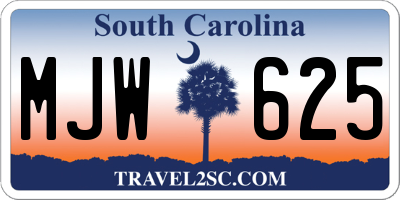 SC license plate MJW625