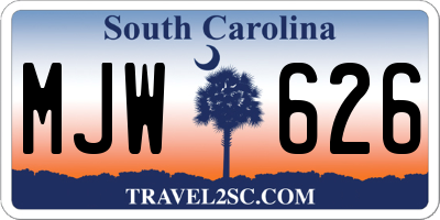 SC license plate MJW626