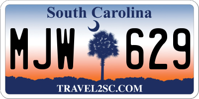 SC license plate MJW629