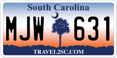 SC license plate MJW631