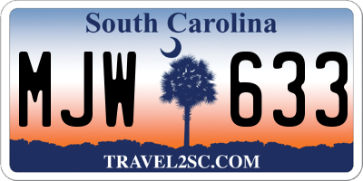 SC license plate MJW633